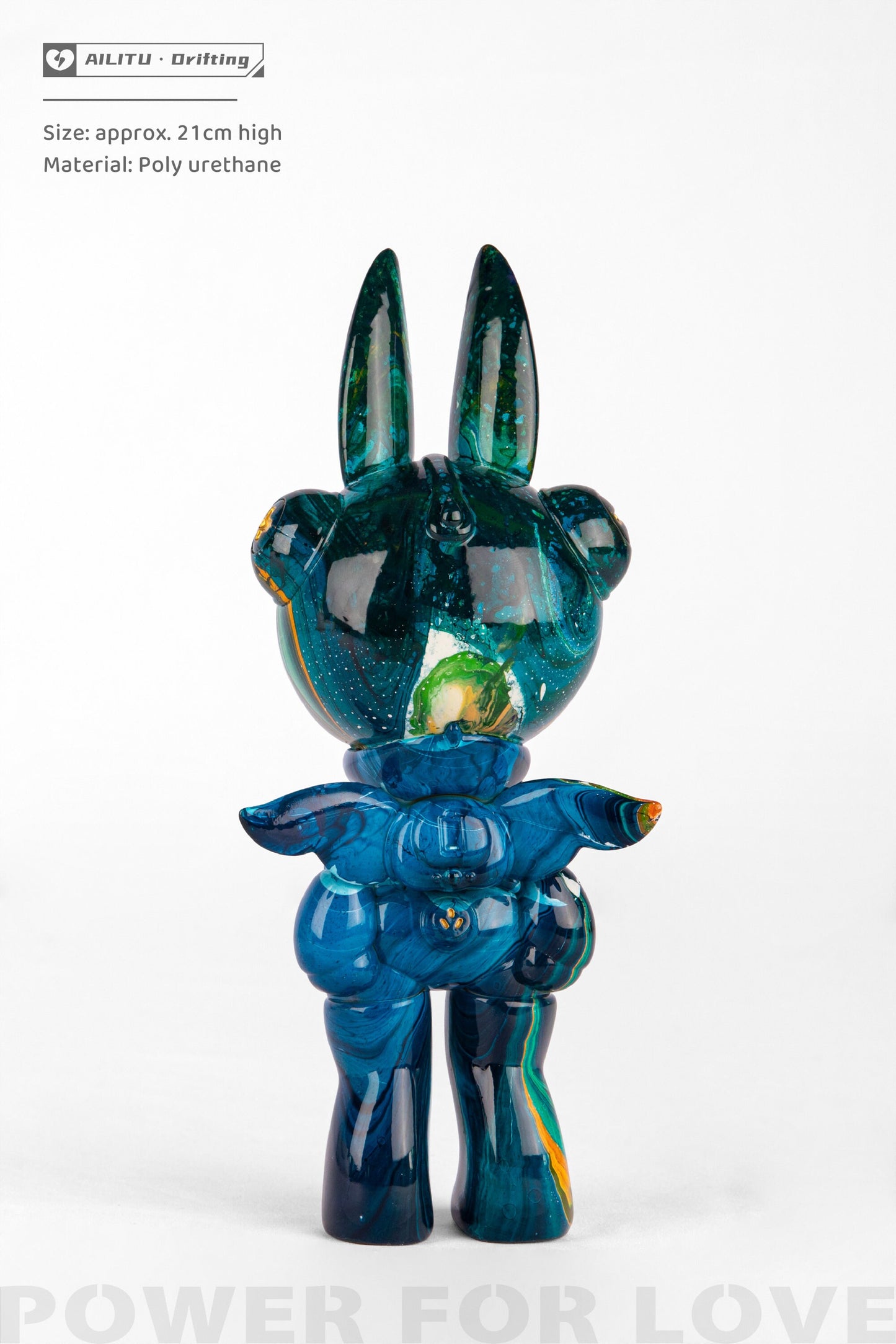 Art Designer Toy Figure/AILITU Galaxy - Cobalt Blue/Material Polyurethane/Chinese Lacquer/8.27'' (21 cm) X 3.54'' (9 cm) X 2.76'' (7 cm)