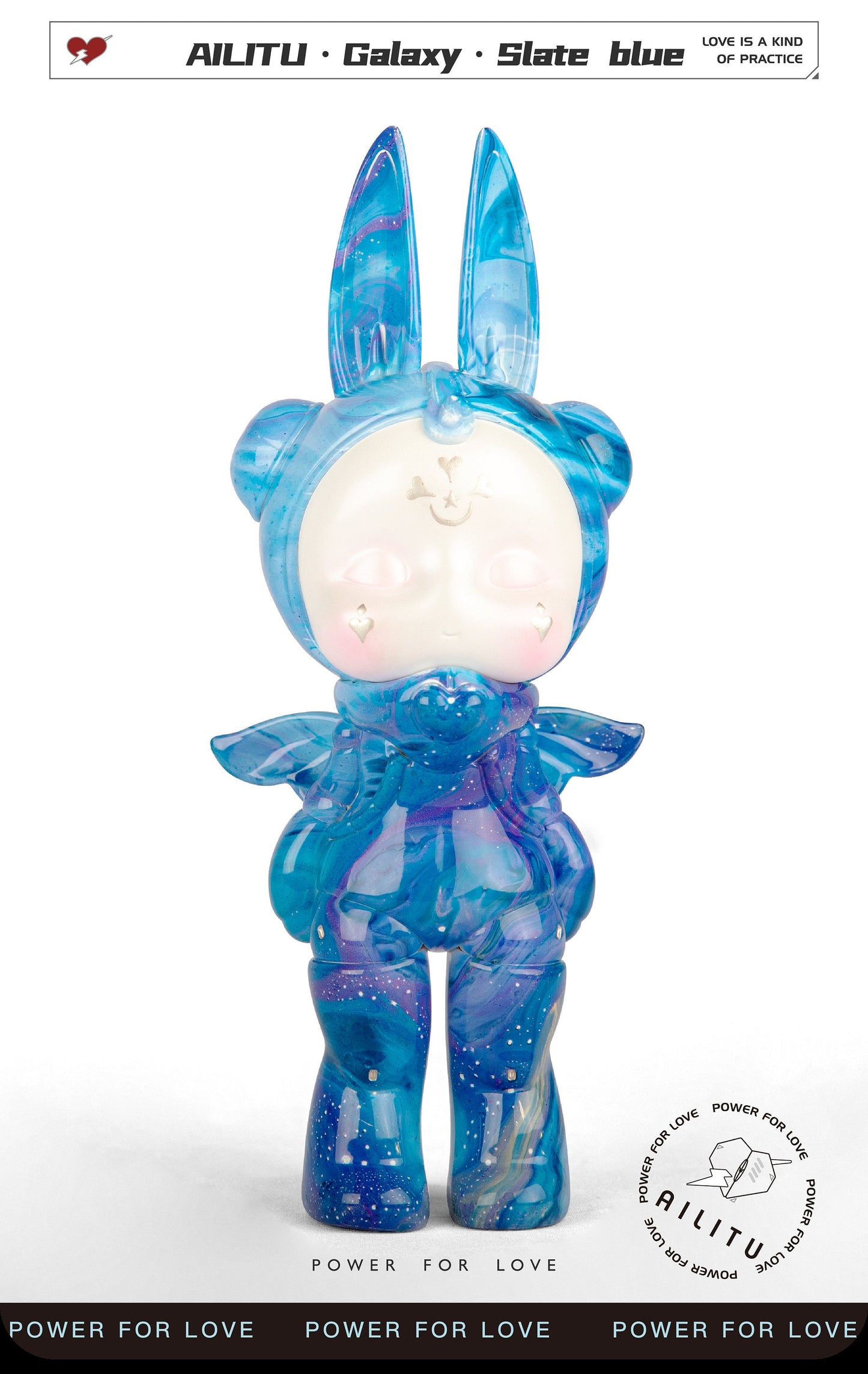 Art Designer Toy Figure/AILITU Galaxy - Slate Blue/Material Polyurethane/Chinese Lacquer/8.27'' (21 cm) X 3.54'' (9 cm) X 2.76'' (7 cm)