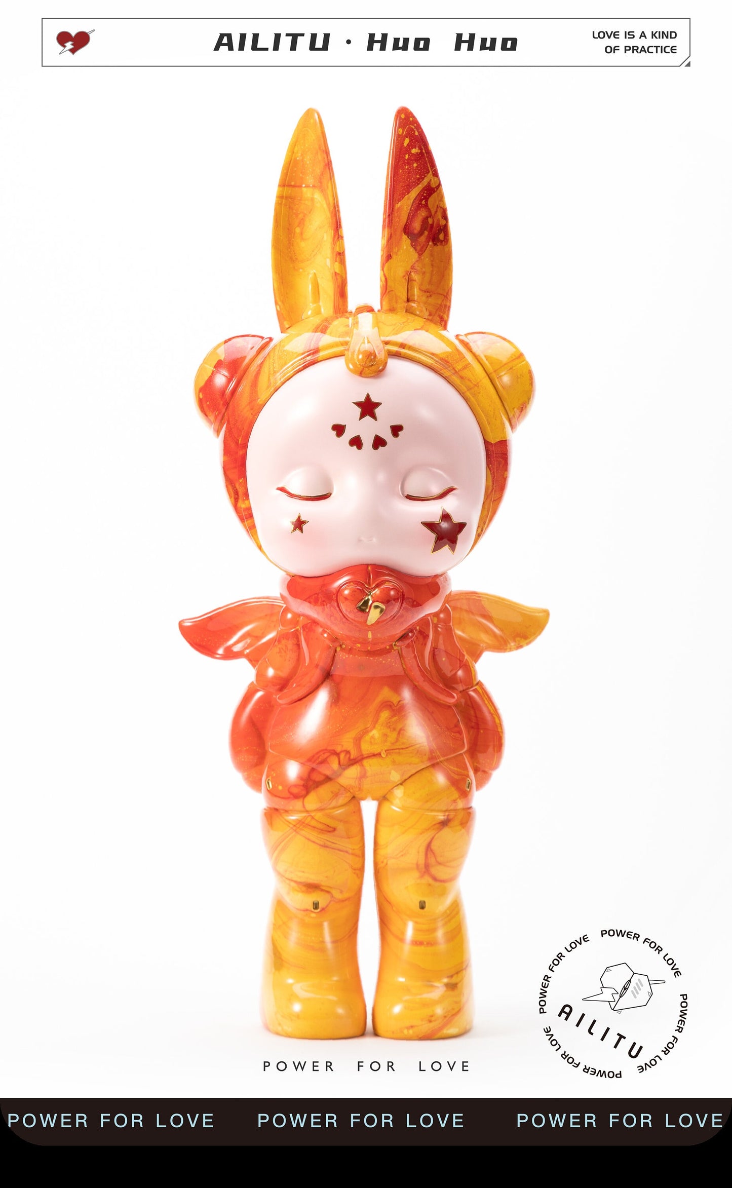 Art Toy Figure/Designer Toy/AILITU Lacquer - Huo Huo/Material Polyurethane/Chinese Lacquer/16.54'' (42 cm) X 7.09'' (18 cm) X 5.51'' (14 cm)