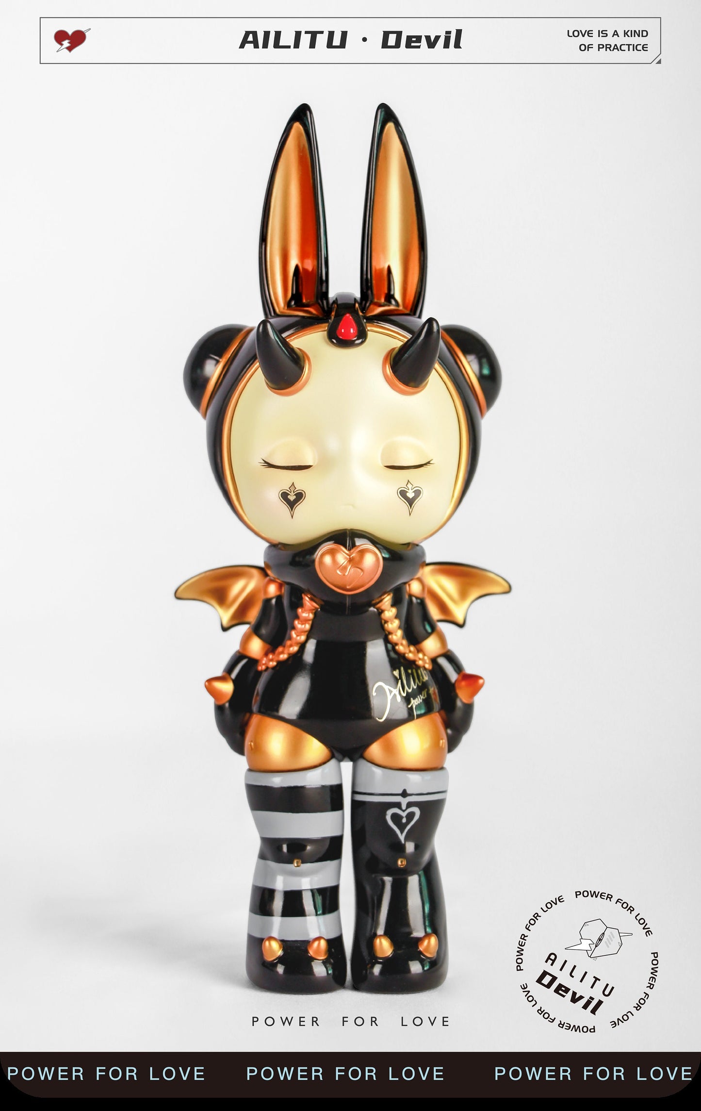 Art Designer Toy Figure/Limited Edition/AILITU - Devil/Material Polyurethane/8.27'' (21 cm) X 3.54'' (9 cm) X 2.76'' (7 cm)