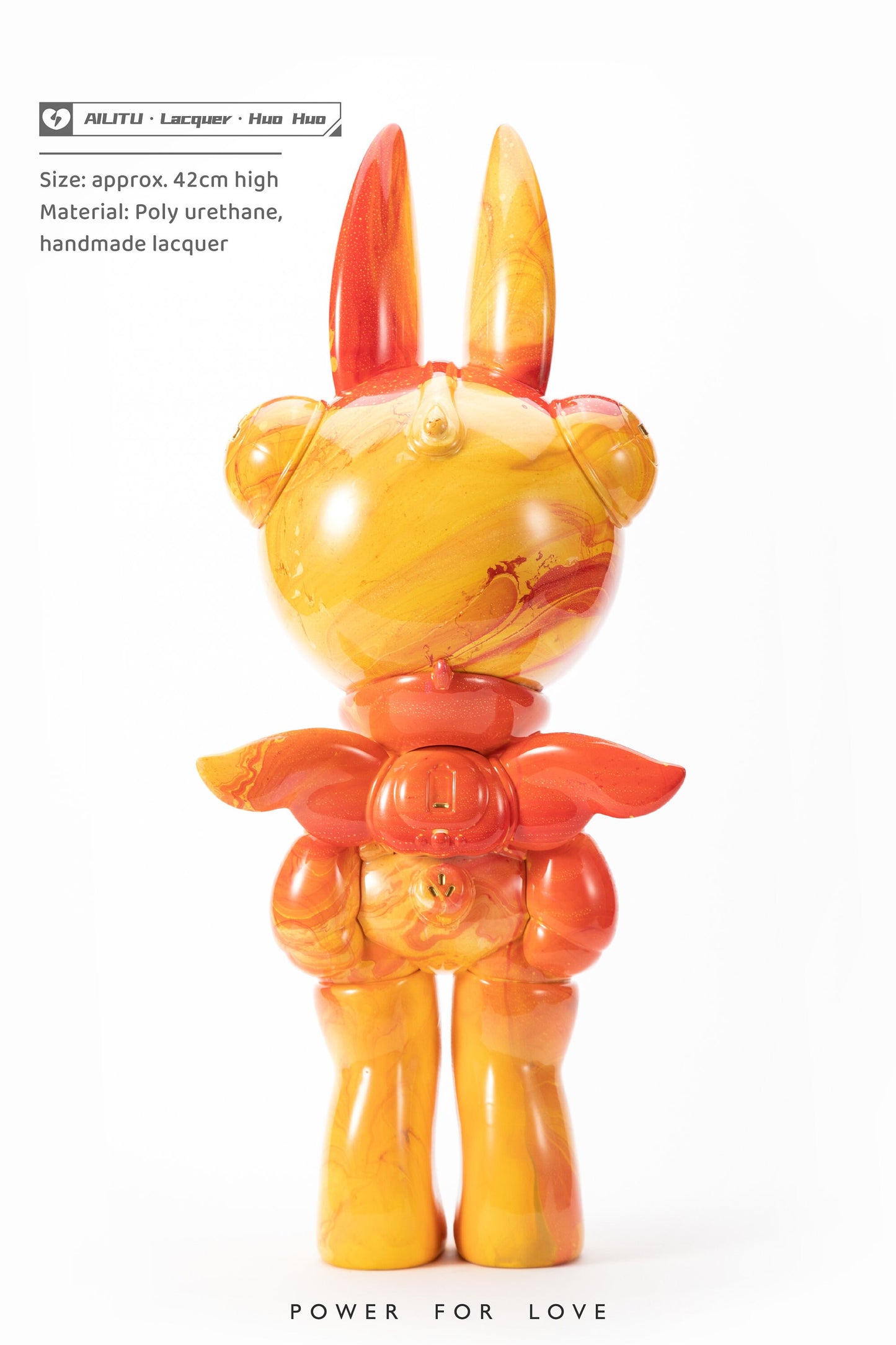 Art Toy Figure/Designer Toy/AILITU Lacquer - Huo Huo/Material Polyurethane/Chinese Lacquer/16.54'' (42 cm) X 7.09'' (18 cm) X 5.51'' (14 cm)