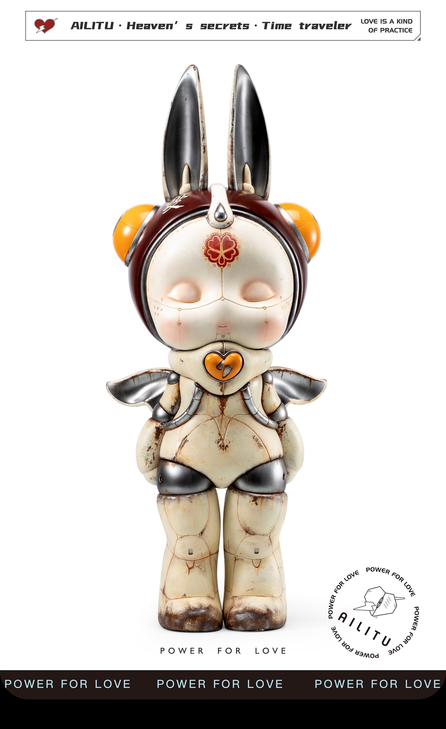 Art Toy Figure/Designer Toy/AILITU - Time Traveler/Material Polyurethane/Chinese Lacquer/27.17'' (69 cm) X 11.42'' (29 cm) X 9.06'' (23 cm)